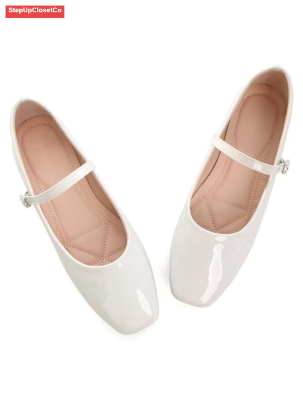 Mary Jane Flats Soft Leather Square Toe Slip On Comfort Casual Shoes